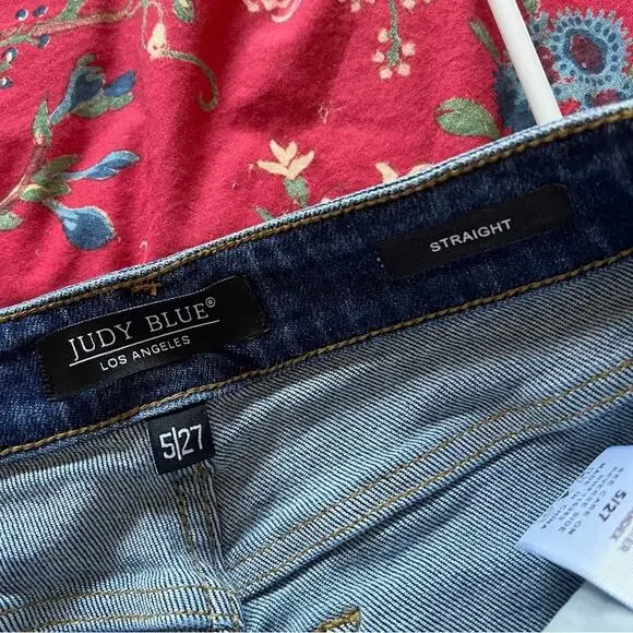 Judy Blue McKenzie High Rise Tummy Control Top Straight Leg Jeans - Picture 7 of 9